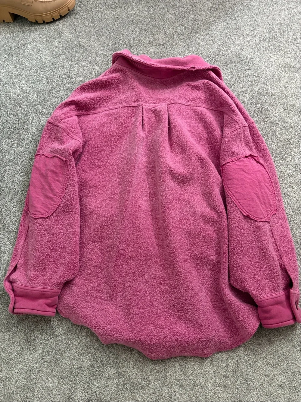 Free People Pink Oversized Sherpa Shacket
